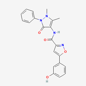 molecular formula C21H18N4O4 B4746537 N-(1,5-dimethyl-3-oxo-2-phenyl-2,3-dihydro-1H-pyrazol-4-yl)-5-(3-hydroxyphenyl)-3-isoxazolecarboxamide 
