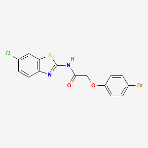 molecular formula C15H10BrClN2O2S B4746543 2-(4-bromophenoxy)-N-(6-chloro-1,3-benzothiazol-2-yl)acetamide 