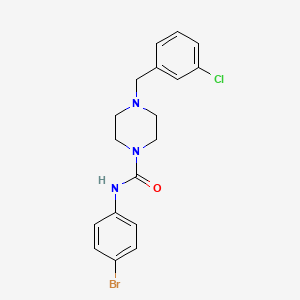 molecular formula C18H19BrClN3O B4746557 N-(4-bromophenyl)-4-(3-chlorobenzyl)-1-piperazinecarboxamide 