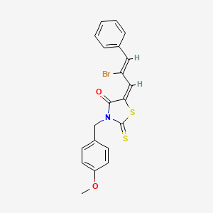 molecular formula C20H16BrNO2S2 B4746569 5-(2-bromo-3-phenyl-2-propen-1-ylidene)-3-(4-methoxybenzyl)-2-thioxo-1,3-thiazolidin-4-one 