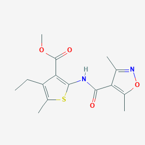 molecular formula C15H18N2O4S B4746573 methyl 2-{[(3,5-dimethyl-4-isoxazolyl)carbonyl]amino}-4-ethyl-5-methyl-3-thiophenecarboxylate 