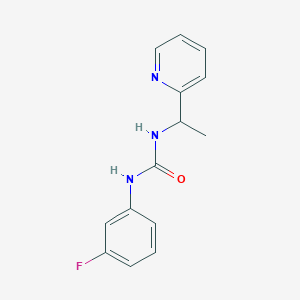 molecular formula C14H14FN3O B4746584 N-(3-fluorophenyl)-N'-[1-(2-pyridinyl)ethyl]urea 