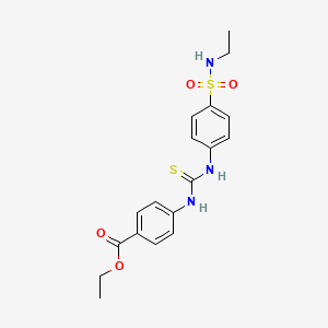 molecular formula C18H21N3O4S2 B4746588 ethyl 4-{[({4-[(ethylamino)sulfonyl]phenyl}amino)carbonothioyl]amino}benzoate 