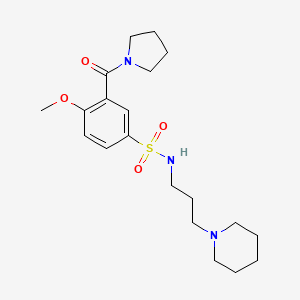 molecular formula C20H31N3O4S B4746594 4-methoxy-N-[3-(1-piperidinyl)propyl]-3-(1-pyrrolidinylcarbonyl)benzenesulfonamide 