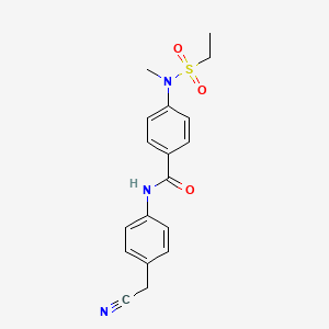 molecular formula C18H19N3O3S B4746598 N-[4-(cyanomethyl)phenyl]-4-[(ethylsulfonyl)(methyl)amino]benzamide 
