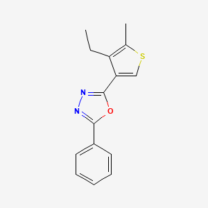 molecular formula C15H14N2OS B4746603 2-(4-ethyl-5-methyl-3-thienyl)-5-phenyl-1,3,4-oxadiazole 