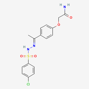molecular formula C16H16ClN3O4S B4746638 2-(4-{N-[(4-chlorophenyl)sulfonyl]ethanehydrazonoyl}phenoxy)acetamide 