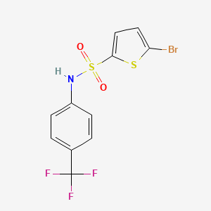 molecular formula C11H7BrF3NO2S2 B4746643 5-bromo-N-[4-(trifluoromethyl)phenyl]-2-thiophenesulfonamide CAS No. 61714-62-3