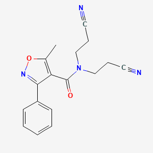molecular formula C17H16N4O2 B4746656 N,N-bis(2-cyanoethyl)-5-methyl-3-phenyl-4-isoxazolecarboxamide 