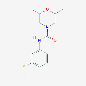 molecular formula C14H20N2O2S B4746687 2,6-dimethyl-N-[3-(methylthio)phenyl]-4-morpholinecarboxamide 