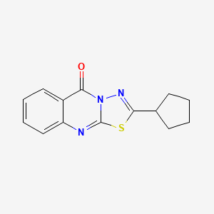 molecular formula C14H13N3OS B4746689 2-cyclopentyl-5H-[1,3,4]thiadiazolo[2,3-b]quinazolin-5-one 