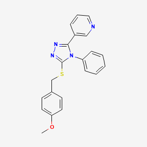 molecular formula C21H18N4OS B4746712 3-{5-[(4-methoxybenzyl)thio]-4-phenyl-4H-1,2,4-triazol-3-yl}pyridine 