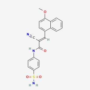 molecular formula C21H17N3O4S B4746717 N-[4-(aminosulfonyl)phenyl]-2-cyano-3-(4-methoxy-1-naphthyl)acrylamide 