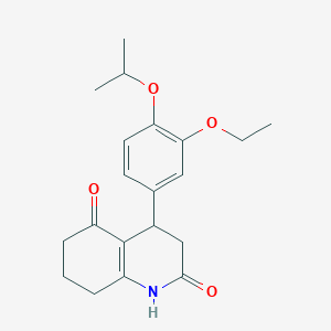 molecular formula C20H25NO4 B4746723 4-(3-ethoxy-4-isopropoxyphenyl)-4,6,7,8-tetrahydro-2,5(1H,3H)-quinolinedione 