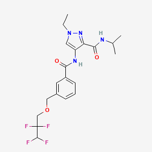 molecular formula C20H24F4N4O3 B4746748 1-ethyl-N-isopropyl-4-({3-[(2,2,3,3-tetrafluoropropoxy)methyl]benzoyl}amino)-1H-pyrazole-3-carboxamide 