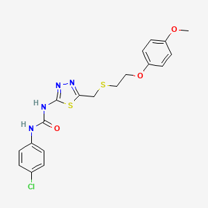 molecular formula C19H19ClN4O3S2 B4746779 N-(4-chlorophenyl)-N'-[5-({[2-(4-methoxyphenoxy)ethyl]thio}methyl)-1,3,4-thiadiazol-2-yl]urea 