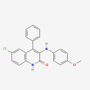 6-chloro-3-[(4-methoxyphenyl)amino]-4-phenyl-2(1H)-quinolinone
