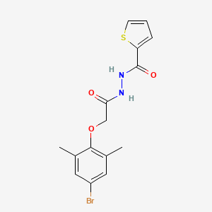 molecular formula C15H15BrN2O3S B4746818 N'-[2-(4-bromo-2,6-dimethylphenoxy)acetyl]-2-thiophenecarbohydrazide 