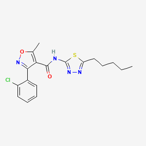 molecular formula C18H19ClN4O2S B4746824 3-(2-chlorophenyl)-5-methyl-N-(5-pentyl-1,3,4-thiadiazol-2-yl)-4-isoxazolecarboxamide 