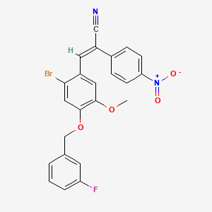 molecular formula C23H16BrFN2O4 B4746831 3-{2-bromo-4-[(3-fluorobenzyl)oxy]-5-methoxyphenyl}-2-(4-nitrophenyl)acrylonitrile 