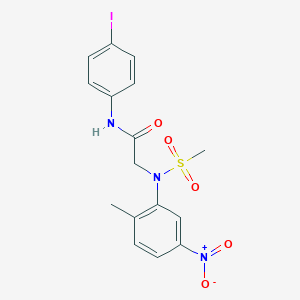 molecular formula C16H16IN3O5S B4746857 N~1~-(4-iodophenyl)-N~2~-(2-methyl-5-nitrophenyl)-N~2~-(methylsulfonyl)glycinamide 