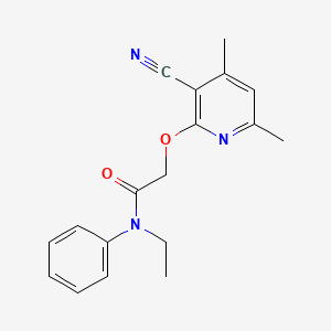 molecular formula C18H19N3O2 B4746887 2-[(3-cyano-4,6-dimethyl-2-pyridinyl)oxy]-N-ethyl-N-phenylacetamide 