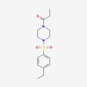 molecular formula C15H22N2O3S B4746889 1-[(4-ethylphenyl)sulfonyl]-4-propionylpiperazine 