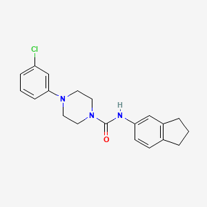 molecular formula C20H22ClN3O B4746896 4-(3-chlorophenyl)-N-(2,3-dihydro-1H-inden-5-yl)-1-piperazinecarboxamide 
