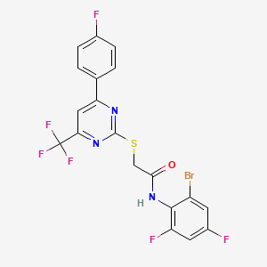 molecular formula C19H10BrF6N3OS B4746905 N-(2-bromo-4,6-difluorophenyl)-2-{[4-(4-fluorophenyl)-6-(trifluoromethyl)-2-pyrimidinyl]thio}acetamide 