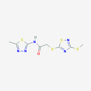 molecular formula C8H9N5OS4 B4746909 N-(5-methyl-1,3,4-thiadiazol-2-yl)-2-{[3-(methylthio)-1,2,4-thiadiazol-5-yl]thio}acetamide 