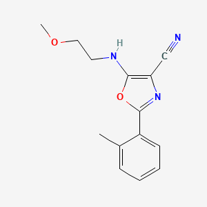 molecular formula C14H15N3O2 B4746923 5-[(2-methoxyethyl)amino]-2-(2-methylphenyl)-1,3-oxazole-4-carbonitrile 