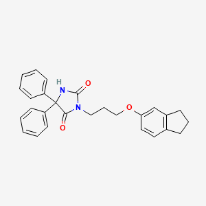 molecular formula C27H26N2O3 B4746936 3-[3-(2,3-dihydro-1H-inden-5-yloxy)propyl]-5,5-diphenyl-2,4-imidazolidinedione 