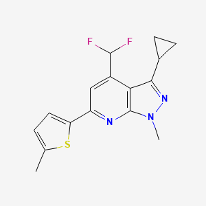 molecular formula C16H15F2N3S B4746970 3-cyclopropyl-4-(difluoromethyl)-1-methyl-6-(5-methyl-2-thienyl)-1H-pyrazolo[3,4-b]pyridine 