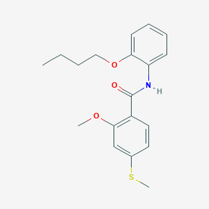 molecular formula C19H23NO3S B4746983 N-(2-butoxyphenyl)-2-methoxy-4-(methylthio)benzamide 