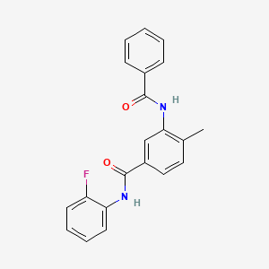 molecular formula C21H17FN2O2 B4746988 3-(benzoylamino)-N-(2-fluorophenyl)-4-methylbenzamide 