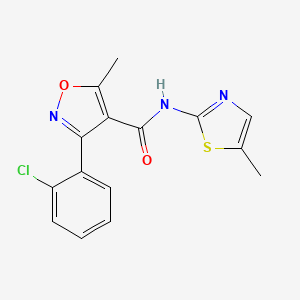 molecular formula C15H12ClN3O2S B4746998 3-(2-chlorophenyl)-5-methyl-N-(5-methyl-1,3-thiazol-2-yl)-4-isoxazolecarboxamide 