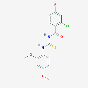 molecular formula C16H14ClFN2O3S B4747005 2-chloro-N-{[(2,4-dimethoxyphenyl)amino]carbonothioyl}-4-fluorobenzamide 