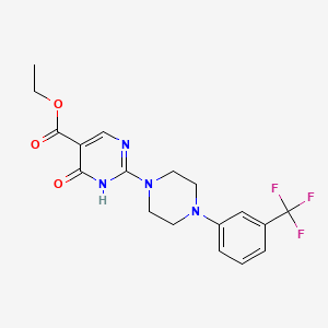 ethyl 4-oxo-2-{4-[3-(trifluoromethyl)phenyl]-1-piperazinyl}-1,4-dihydro-5-pyrimidinecarboxylate