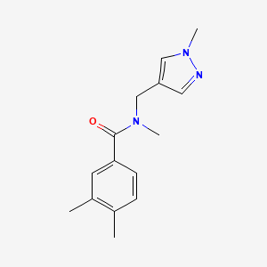 molecular formula C15H19N3O B4747026 N,3,4-trimethyl-N-[(1-methyl-1H-pyrazol-4-yl)methyl]benzamide 