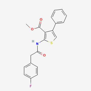 molecular formula C20H16FNO3S B4747029 methyl 2-{[(4-fluorophenyl)acetyl]amino}-4-phenyl-3-thiophenecarboxylate 