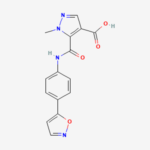 molecular formula C15H12N4O4 B4747037 5-({[4-(5-isoxazolyl)phenyl]amino}carbonyl)-1-methyl-1H-pyrazole-4-carboxylic acid 