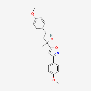 molecular formula C21H23NO4 B4747055 4-(4-methoxyphenyl)-2-[3-(4-methoxyphenyl)isoxazol-5-yl]butan-2-ol 