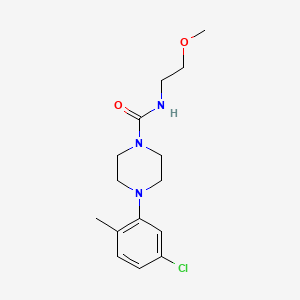 molecular formula C15H22ClN3O2 B4747059 4-(5-chloro-2-methylphenyl)-N-(2-methoxyethyl)-1-piperazinecarboxamide 