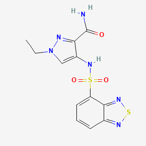 molecular formula C12H12N6O3S2 B4747085 4-[(2,1,3-benzothiadiazol-4-ylsulfonyl)amino]-1-ethyl-1H-pyrazole-3-carboxamide 