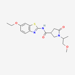 molecular formula C18H23N3O4S B4747103 N-(6-ethoxy-1,3-benzothiazol-2-yl)-1-(2-methoxy-1-methylethyl)-5-oxo-3-pyrrolidinecarboxamide 