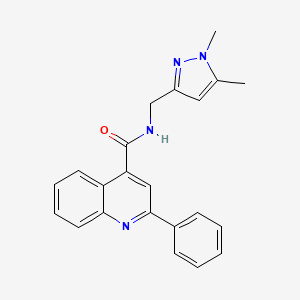 molecular formula C22H20N4O B4747146 N-[(1,5-dimethyl-1H-pyrazol-3-yl)methyl]-2-phenyl-4-quinolinecarboxamide 