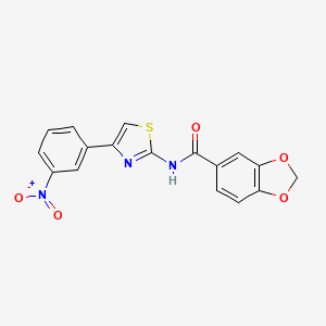 molecular formula C17H11N3O5S B4747156 N-[4-(3-nitrophenyl)-1,3-thiazol-2-yl]-1,3-benzodioxole-5-carboxamide 