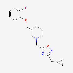molecular formula C19H24FN3O2 B4747164 1-{[3-(cyclopropylmethyl)-1,2,4-oxadiazol-5-yl]methyl}-3-[(2-fluorophenoxy)methyl]piperidine 