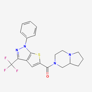 molecular formula C20H19F3N4OS B4747192 2-{[1-phenyl-3-(trifluoromethyl)-1H-thieno[2,3-c]pyrazol-5-yl]carbonyl}octahydropyrrolo[1,2-a]pyrazine 