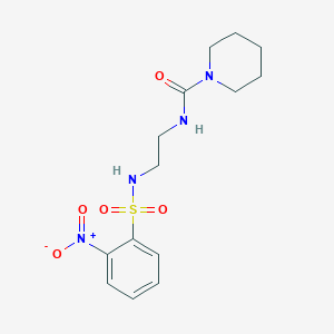 molecular formula C14H20N4O5S B4747211 N-(2-{[(2-nitrophenyl)sulfonyl]amino}ethyl)-1-piperidinecarboxamide 